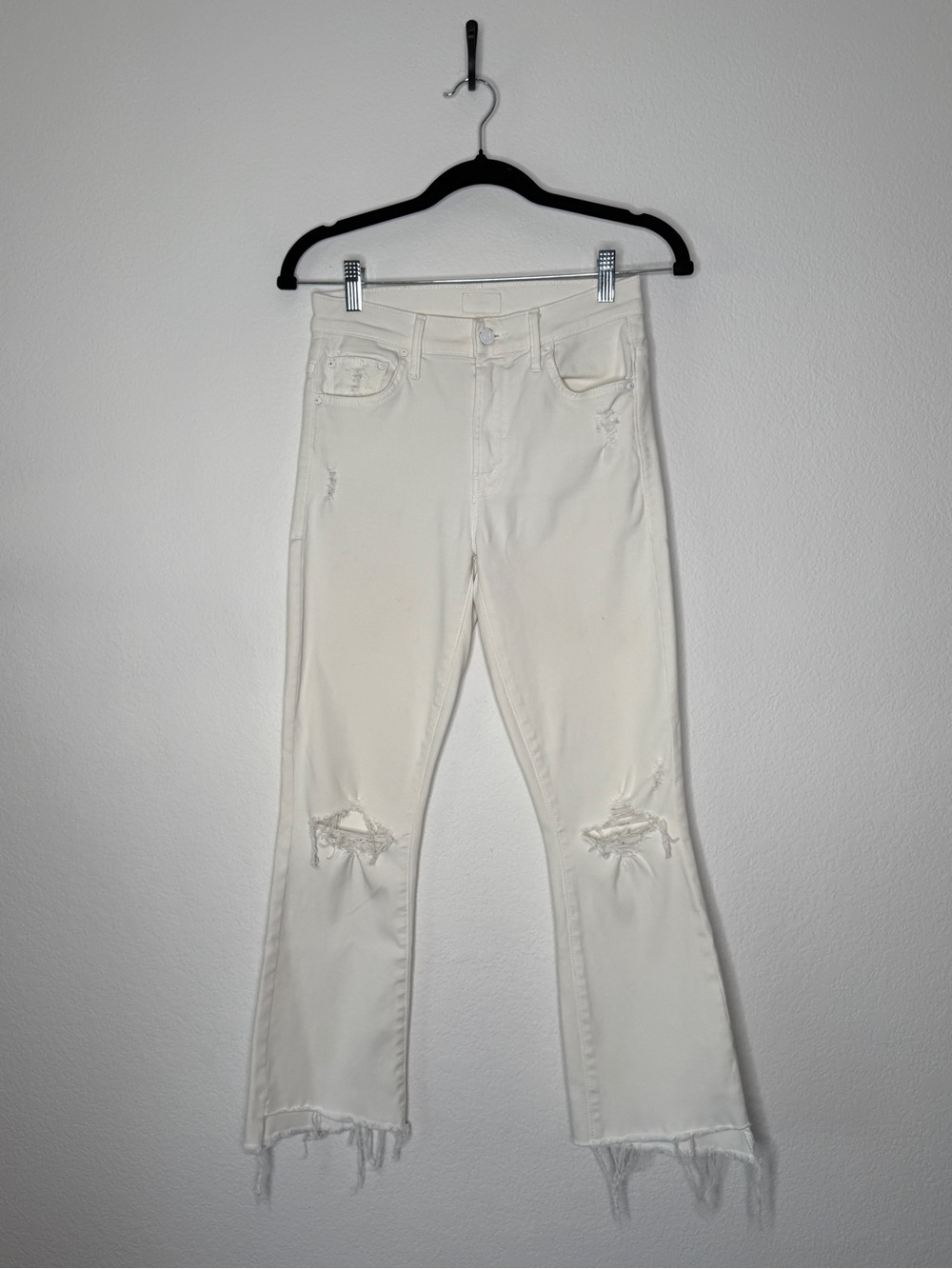 MOTHER Insider Crop Step Fray Cracked Slipper Jeans